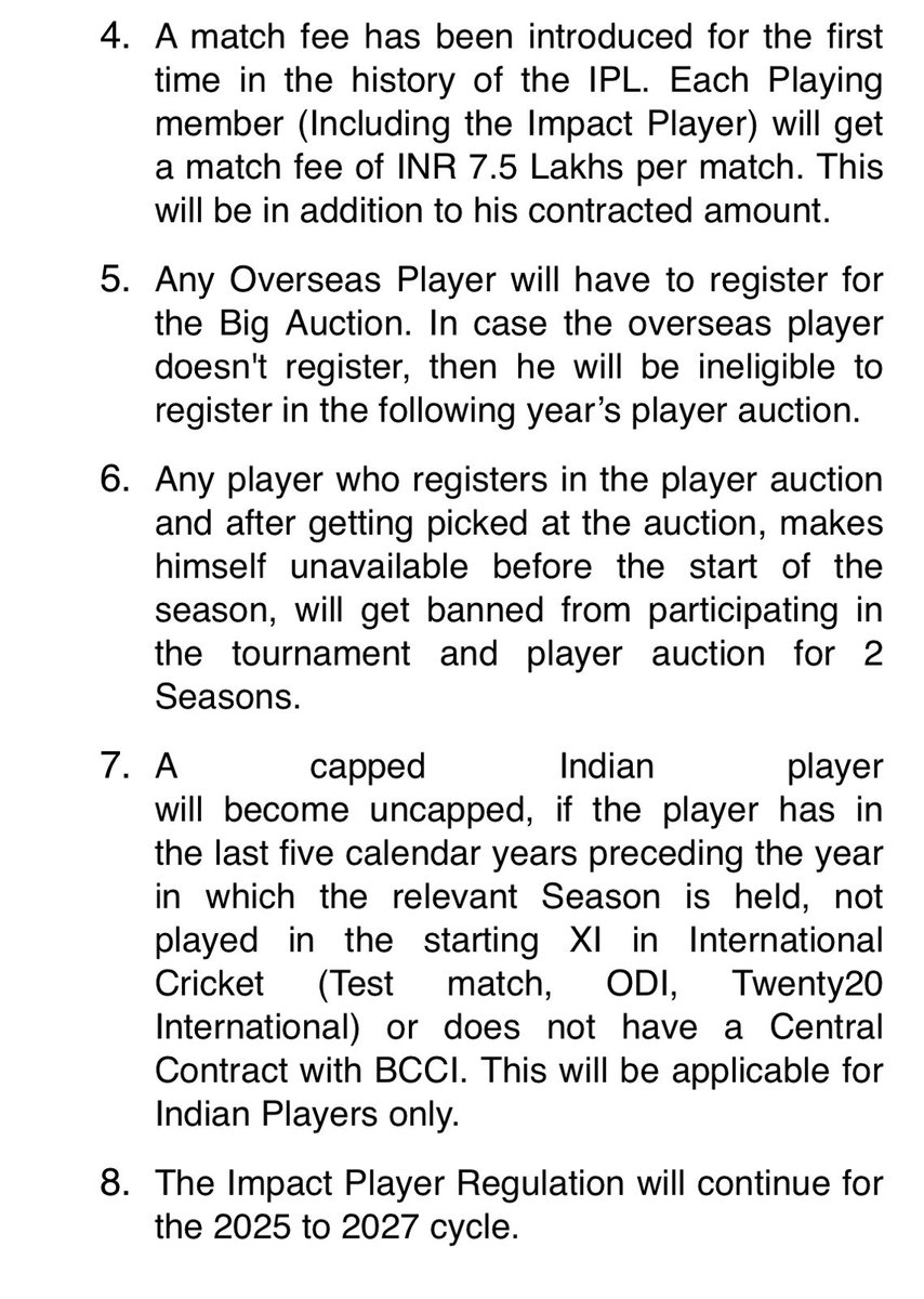 imYasir25's tweet photo. OFFICIAL - IPL 2025 RETENTION RULES https://t.co/aIEsCjJjHi