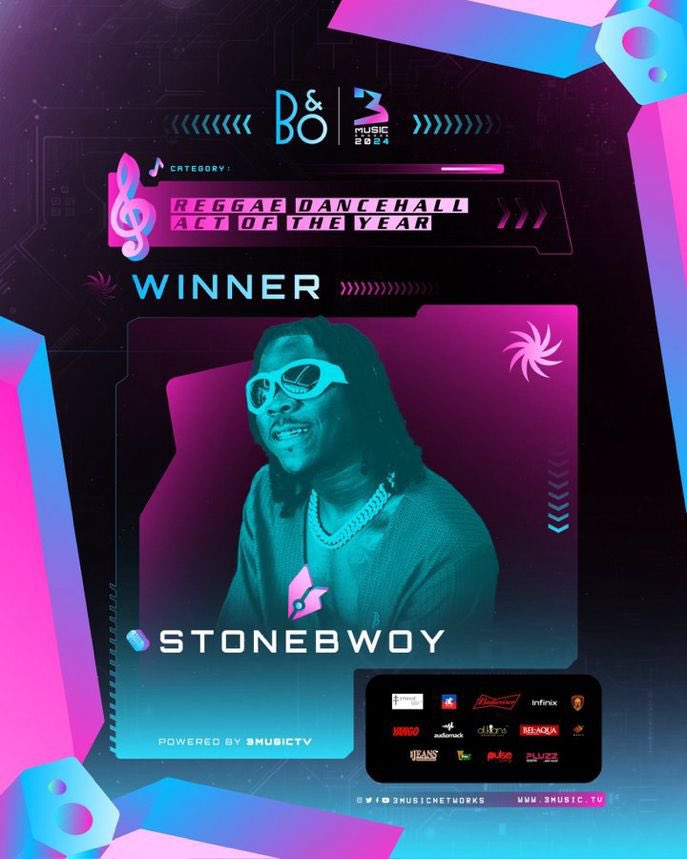ConstanceO41635's tweet photo. Reggae/dancehall act of the year @stonebwoy 🥰#3MusicAwards24 https://t.co/xMo91bTYlO