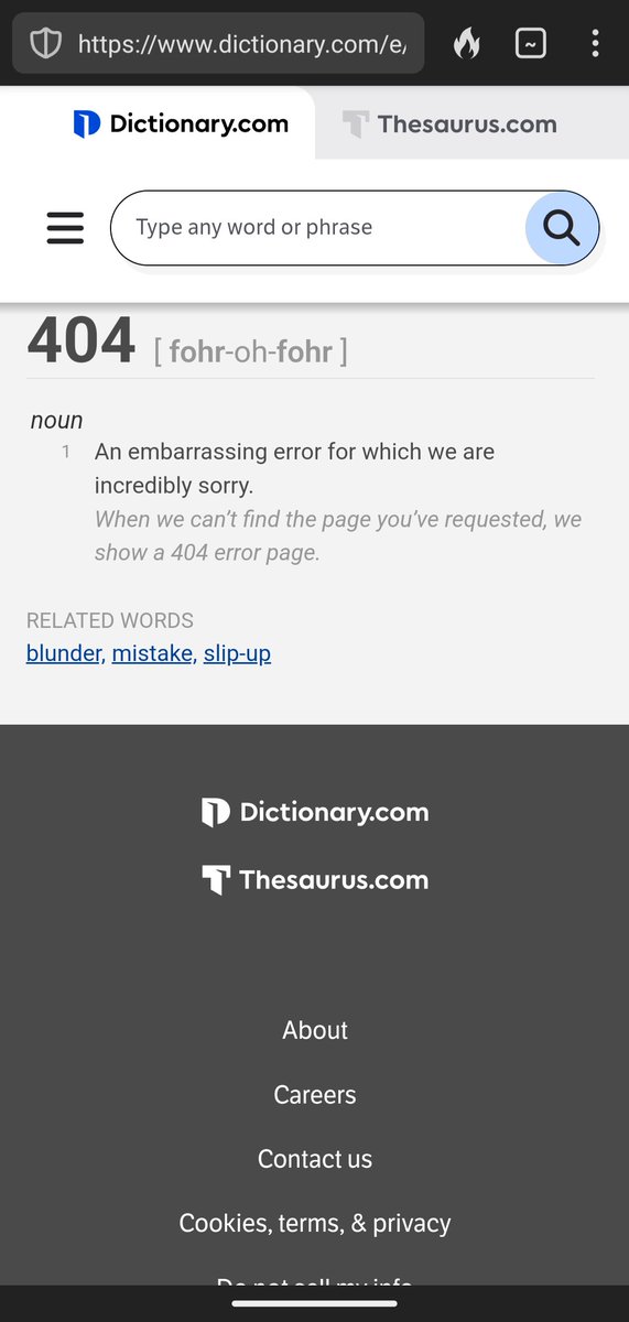 AllMyCircuits_'s tweet image. Top shelf 404 error page @Dictionarycom ! #404error lawl
