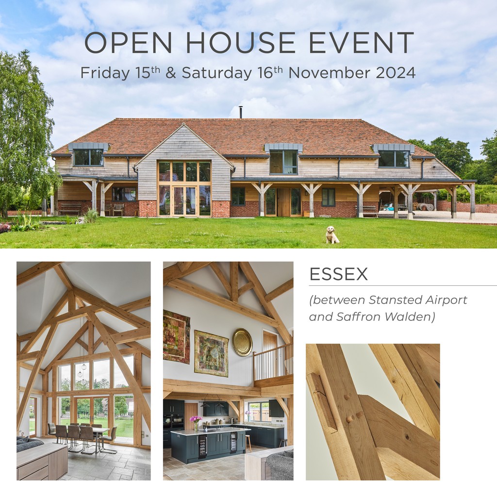 Explore this impressive property at our open house event, Friday 15th and Saturday 16th November near Saffron Waldon, Essex! 💥 Get expert advice and tour this beautiful oak framed home.
⁠
To book your appointment call us on 01803 732900 or email hello@carpenteroak.com