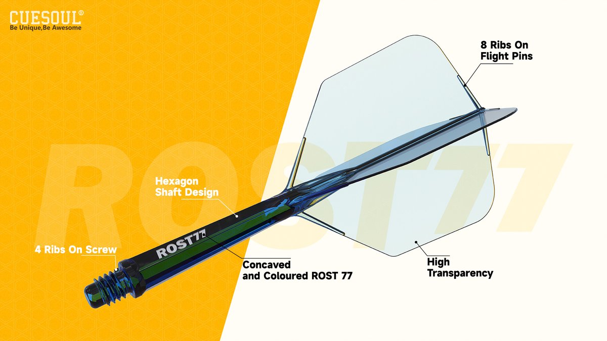 Robert33139410's tweet image. 六角形のシャフト設計と透明度の高い素材により、バレルに簡単に快適に締めることができ、凹型の ROST 77 設計と色彩装飾により、ROST 77 の外観とプレイ方法が異なり、ユニークで素晴らしいものとなっています。

Be Unique,Be Awesome,Be CUESOUL
#CUESOUL
#CUESOUL929LAUNCH
#ダーツ
#929ローンチ