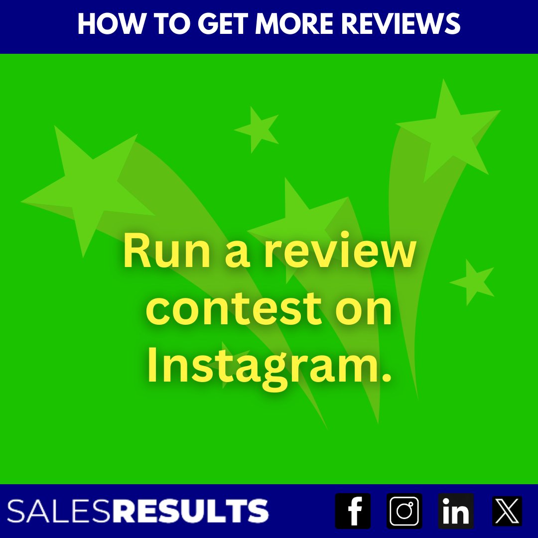 SalesResultsZA's tweet image. Hosting a contest on Instagram that requires a review entry can boost your feedback quickly. Ensure the contest is engaging and the prize is appealing. #InstagramContest #CustomerReviews #Engagement
salesresults.co.za