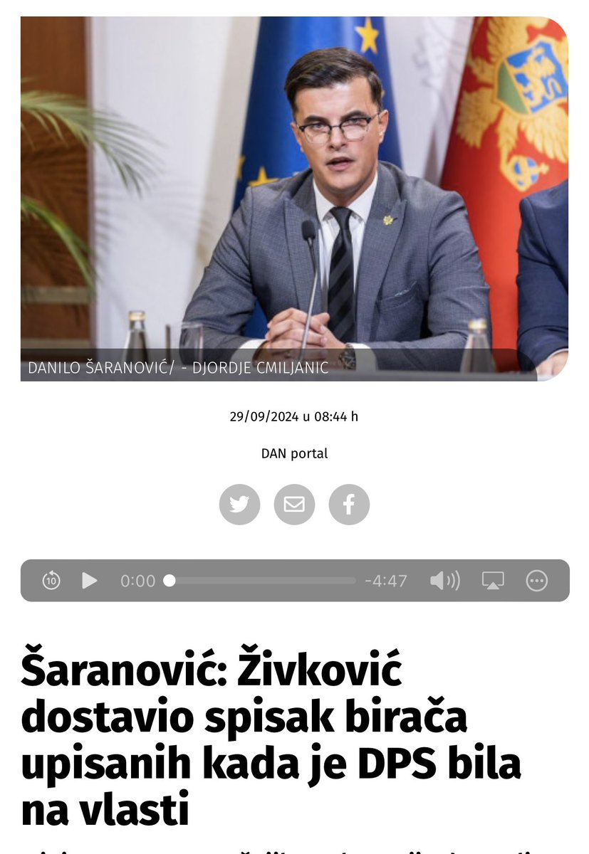 AndrijaMNikolic's tweet photo. MUP i čelnici MUP-a da ne manipulišu - nije suština kad su birači iz R.Srpske i Srbije upisani u birački spisak, već u koliko država ostvaruju nelegalno bir. pravo. 

Ko je dobio drugo državljanstvo nakon 2006. nezakonito je u posjedu crnogorskog i ne može imati 2 prebivališta. https://t.co/ekJjXdTnis