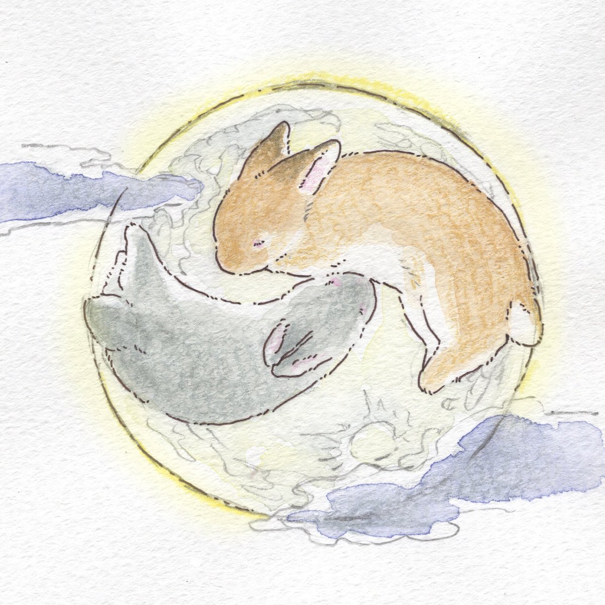 「お月様のうさぎさんもぽかぽかいい香りがしそうだね 」|VeryBerry うさぎ星さん4/8-9出展のイラスト
