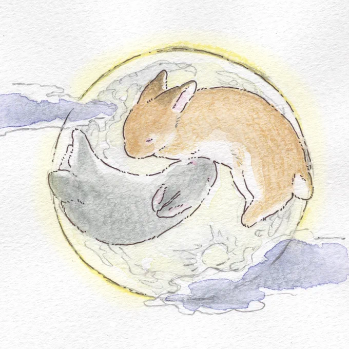 お月様のうさぎさんもぽかぽかいい香りがしそうだね 