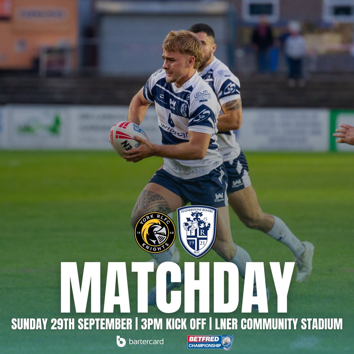 MATCHDAY. 

🆚 York Knights
🏟️ LNER Community Stadium
⏰ 3pm KO
🏆 Betfred Championship Round 26
🎟️ shorturl.at/5FTCH

Let’s do this - together! 🔵⚪️

#BlueWall