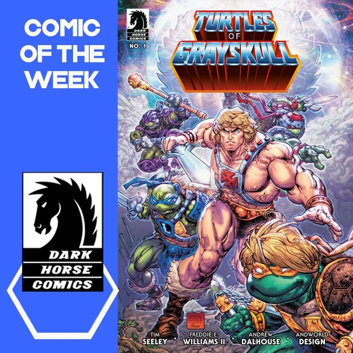 GeekyBrummie's tweet photo. From @DarkHorseComics #ComicoftheWeek is MOTU/TMNT: Turtles of Grayskull @HackinTimSeeley @Freddieart
Says @hardluckhotel "I’m a sucker for these crossover books, and this one looks to perfectly blend the iconic worlds"
https://t.co/C5Ke0DrvSr https://t.co/X2xqSBZCwA