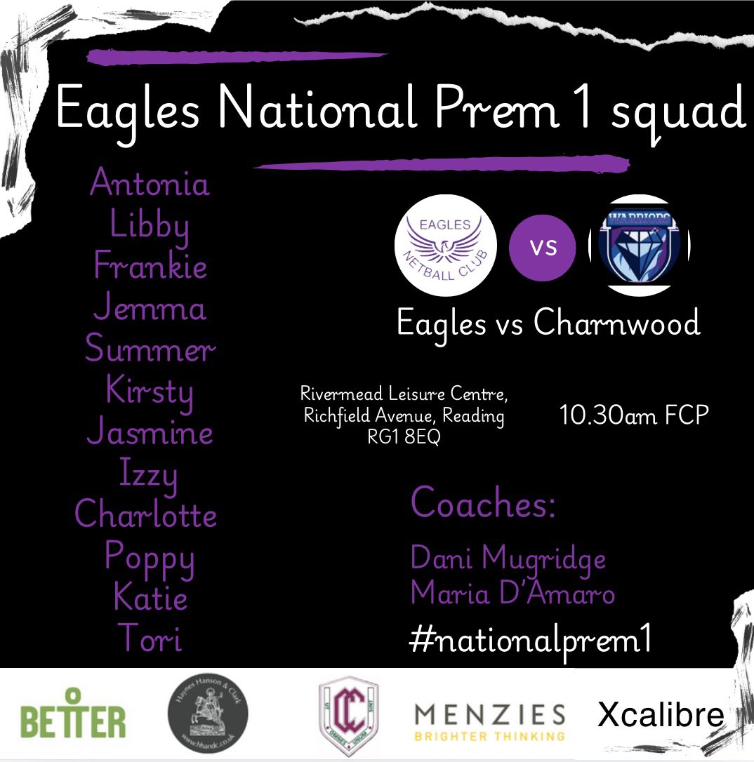 Squad for today’s Prem game, if you can come down and support the team 👌🏼🦅💜