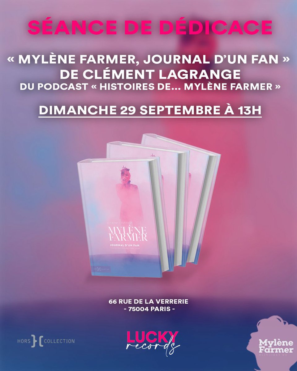 Clément Lagrange (@clement75) on Twitter photo Les copains, vous venez tout à l'heure à la dédicace de mon livre sur #mylenefarmer chez @LuckyRecordsOff ?
On pourra échanger...et une partie de mes complices du podcast <a href="/HistoiresdeMF/">HistoiresdeMF</a> sera là, alors ça serait bête de louper ça !
Rendez-vous de 13h à 15h ! À tout à l'heure ! 😸 Les copains, vous venez tout à l'heure à la dédicace de mon livre sur #mylenefarmer chez @LuckyRecordsOff ?
On pourra échanger...et une partie de mes complices du podcast <a href="/HistoiresdeMF/">HistoiresdeMF</a> sera là, alors ça serait bête de louper ça !
Rendez-vous de 13h à 15h ! À tout à l'heure ! 😸