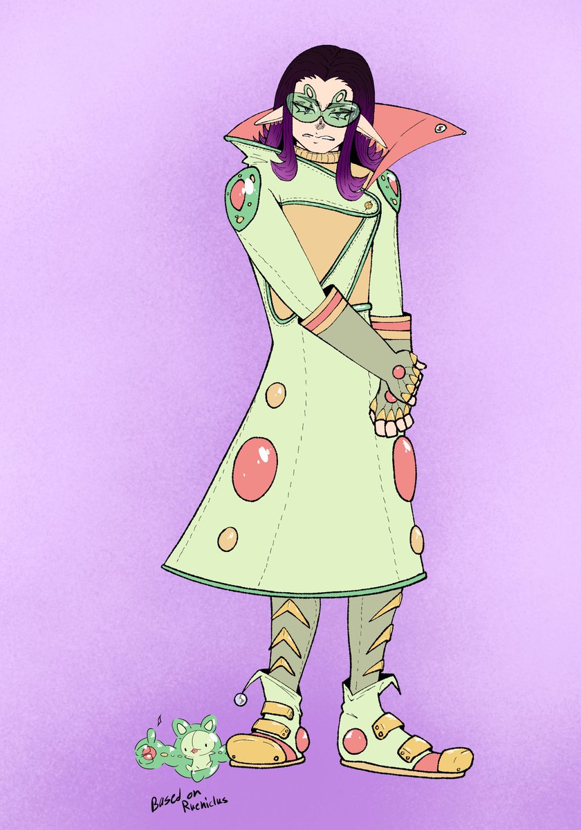 Rito_illust's tweet photo. did an outfit based on the Pokemon reuniclus and the scientist from sun and moon. https://t.co/W6OVcA907v