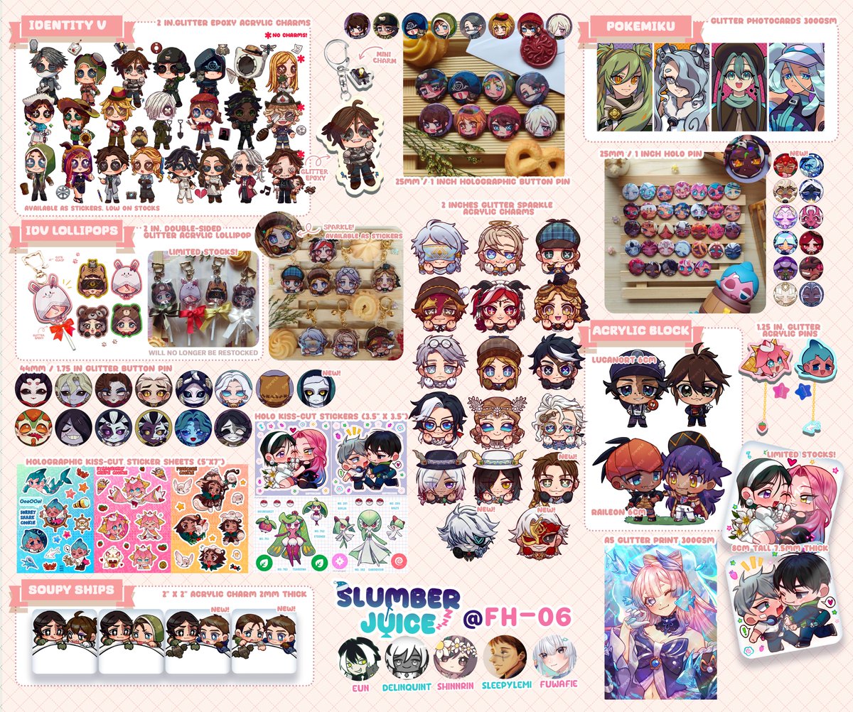 Hello! I'll be at #Cosmania2024 this coming weekend!
I'll be with my <a href="/Slumberjuice/">Slumber Juice | CosMatsu FI-01 💥 LADS Stamp Rally</a> girlies at Table FH-0⃣6⃣! 

👉 FH-06 | We have a lot of new stuff! 
✨IDV, Cookie Run, ALNST, Genshin, Pokemon !
📍SMX Convention Center
📅 Oct 4-6, 2024; 10AM

#FanFairAtCosplayMania2024 📌🗓️