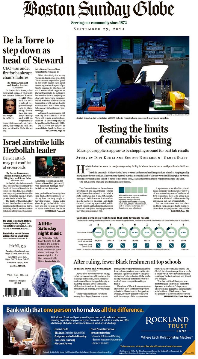 🇺🇸 Testing The Limits Of Cannabis Testing

▫How a ‘well-known secret’ in Massachusetts cannabis testing is obscuring what’s in your weed
▫<a href="/ditikohli_/">Diti Kohli</a> <a href="/DavidANickerson/">Scooty Nickerson</a> 
👉is.gd/UqiPXS👈

#frontpagestoday #USA <a href="/BostonGlobe/">The Boston Globe</a> 🇺🇸