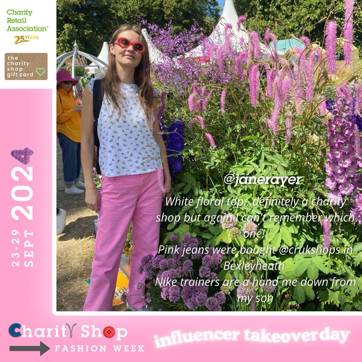 CharityRetail's tweet photo. We love these three preloved dopamine looks that were kindly submitted to us from @Jane_Mawer 🌸#CSFW #charityshops #charityshopfashionweek #CSFW2024 #sustainablefashion #SFW #SFW2024 @thecharityshopgiftcard @sustainablefashionweek_uk https://t.co/EtXu7nH5Vt