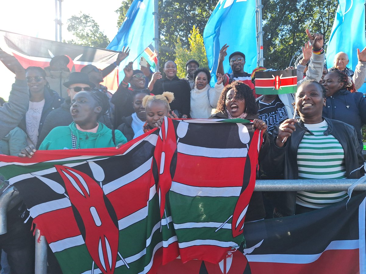 ntvkenya's tweet photo. Kenyan fans in Germany cheer their compatriots in #BerlinMarathon2024.

#LetsGoKenya https://t.co/OjHc7JdyXm