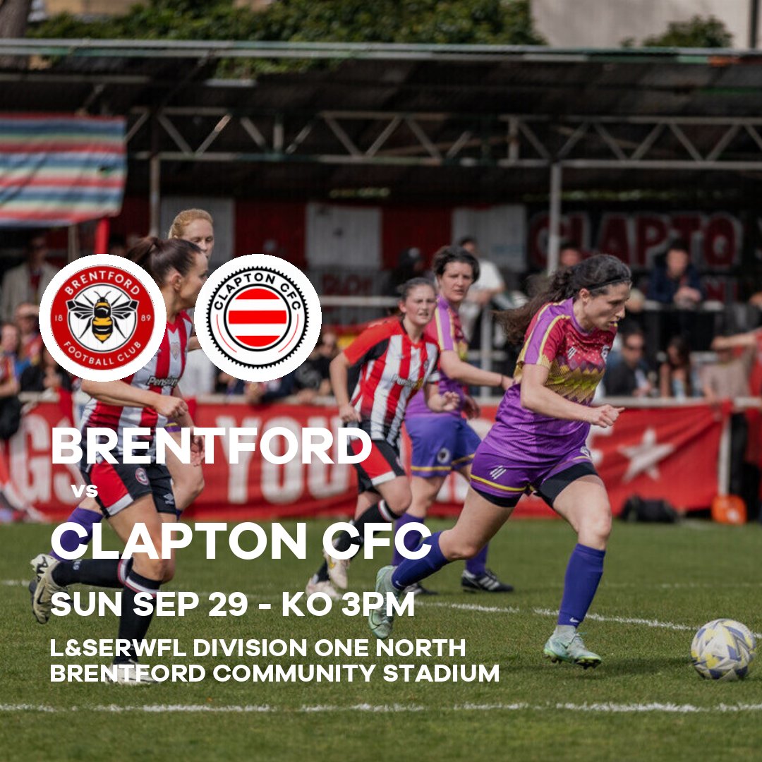 ClaptonCFC's tweet photo. ⚽️ Matchday! ⚽️

Clapton CFC Women's First Team visit leaders @BrentfordFCW - a massive game and occasion

📍 Gtech Stadium
🚇 Kew Bridge | South Ealing | Chiswick Park
🎟️ Tickets https://t.co/LqWGiCvy6M or at box office
🍻 Food and drink from 1.30pm-ish

https://t.co/FzXCzPZ4m4 https://t.co/SHmAAJpV1u