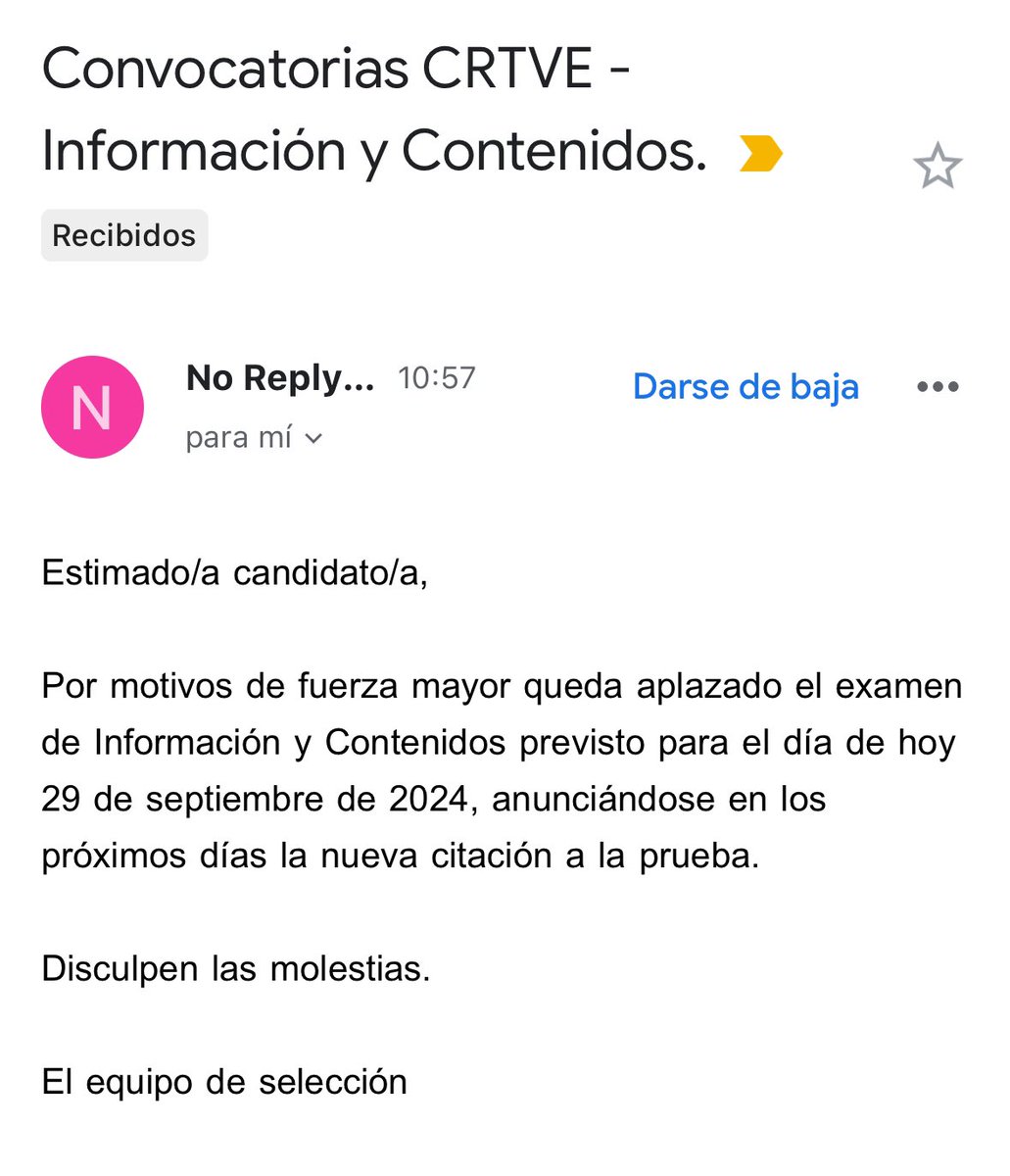 neus9's tweet photo. Más de 5mil personas de toda España y del extranjero nos hemos quedado sin hacer el examen de #OposicionesRTVE por supuesta filtración de preguntas. 

Nadie ha salido a dar la cara y nos hemos enterado por RRSS y una hora después por email. Según RTVE por “causas de fuerza mayor” https://t.co/aMX7RriKt0