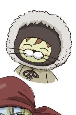「絵茶のはじっこに描いた冬ねぐちゃん貼っとこ雪国の原住民の謎生物みたいでかわいい 」|めぶいたのイラスト