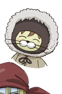 絵茶のはじっこに描いた冬ねぐちゃん貼っとこ雪国の原住民の謎生物みたいでかわいい 