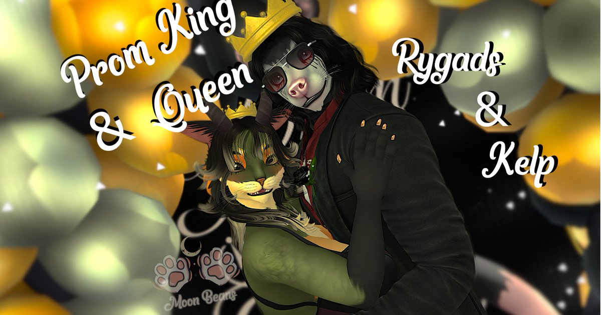 Congratulations to the <a href="/rygads/">Rygads Hax</a>  and to Kelp for becoming Moon Beans Prom King and Queen 2024.  We will see you all Tuesday ^^ and Oct 2nd at 4pm-8pm SLT our Partner <a href="/plushifymods/">~Plushify~</a> will be hosting an release party for their Heckin Hound mod. There will be a special Release color!