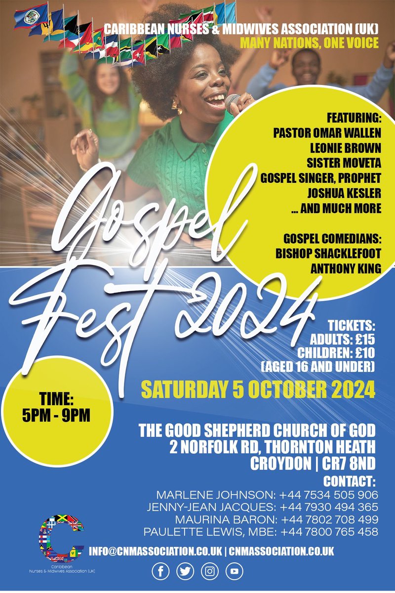 CNMA (UK) (@cnmauk) on Twitter photo Please do come join us at our #GospelFest #BHM event <a href="/joan_myers/">Dr Joan Myers OBE, QN, FQNI</a> @CalvinMoorley <a href="/RuthOshikanlu/">Dr Ruth Oshikanlu MBE RN RM RHV QN FRCN FAAN FRSPH</a> <a href="/MarshaLTJones/">Marsha Jones</a> <a href="/BartsHealthBME/">Barts Black & Minority Ethnic Network</a> <a href="/BlackHeroesInfo/">Black Heroes Foundation❤</a> <a href="/NAJUKNursing/">NAJ(UK)</a> Please do come join us at our #GospelFest #BHM event <a href="/joan_myers/">Dr Joan Myers OBE, QN, FQNI</a> @CalvinMoorley <a href="/RuthOshikanlu/">Dr Ruth Oshikanlu MBE RN RM RHV QN FRCN FAAN FRSPH</a> <a href="/MarshaLTJones/">Marsha Jones</a> <a href="/BartsHealthBME/">Barts Black & Minority Ethnic Network</a> <a href="/BlackHeroesInfo/">Black Heroes Foundation❤</a> <a href="/NAJUKNursing/">NAJ(UK)</a>