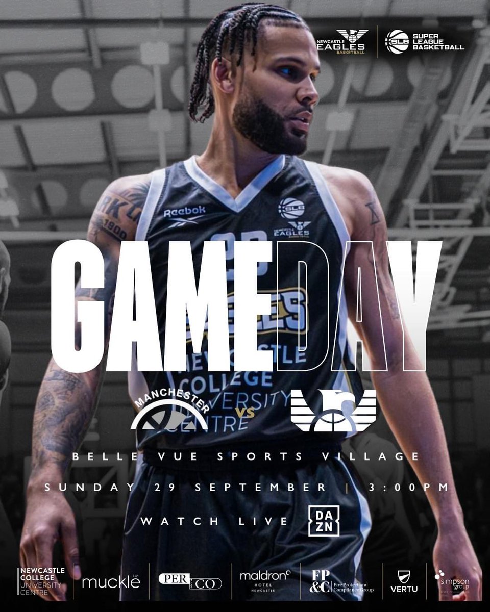 Newcastle Eagles (@newcastleeagle) on Twitter photo ππ§'π¦ πππ π πππ¬!
π <a href="/mcrbball/">Manchester Basketball</a>
β±οΈ 3:00PM
ποΈ Belle Vue Sports Village
π Follow LiveStats
πΊ Watch live and for free on <a href="/DAZN_Sport/">DAZN Sport</a>
π Links in the preview on our website
#WeAreEagles ππ§'π¦ πππ π πππ¬!
π <a href="/mcrbball/">Manchester Basketball</a>
β±οΈ 3:00PM
ποΈ Belle Vue Sports Village
π Follow LiveStats
πΊ Watch live and for free on <a href="/DAZN_Sport/">DAZN Sport</a>
π Links in the preview on our website
#WeAreEagles