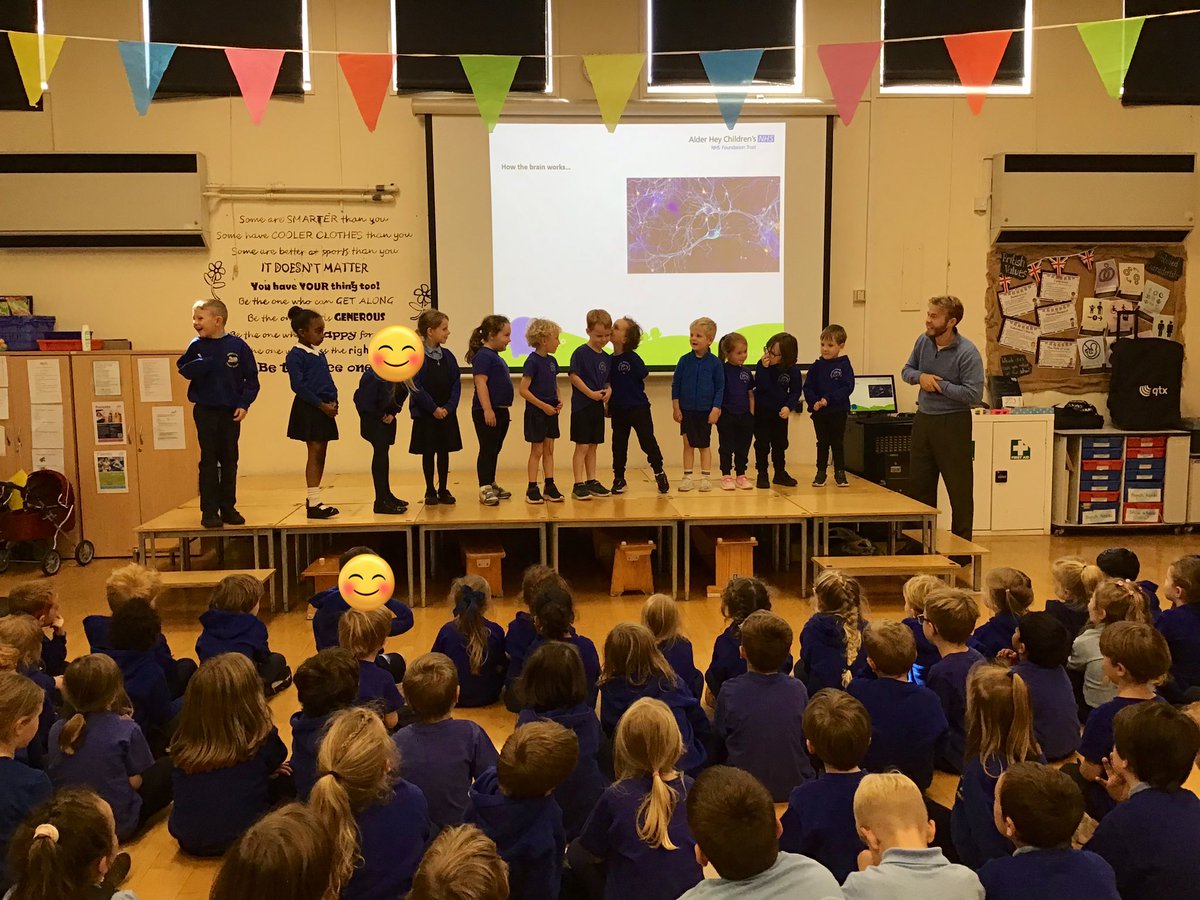 Christletonpri's tweet image. KS1 had a visit from Dr Hall, a neurosurgical registrar, to talk to us about the importance of wearing helmets. We enjoyed pretending to be ‘neurones’ to pass messages to the brain and learning how this changes if we damage it by not protecting it properly. #cpsscience
