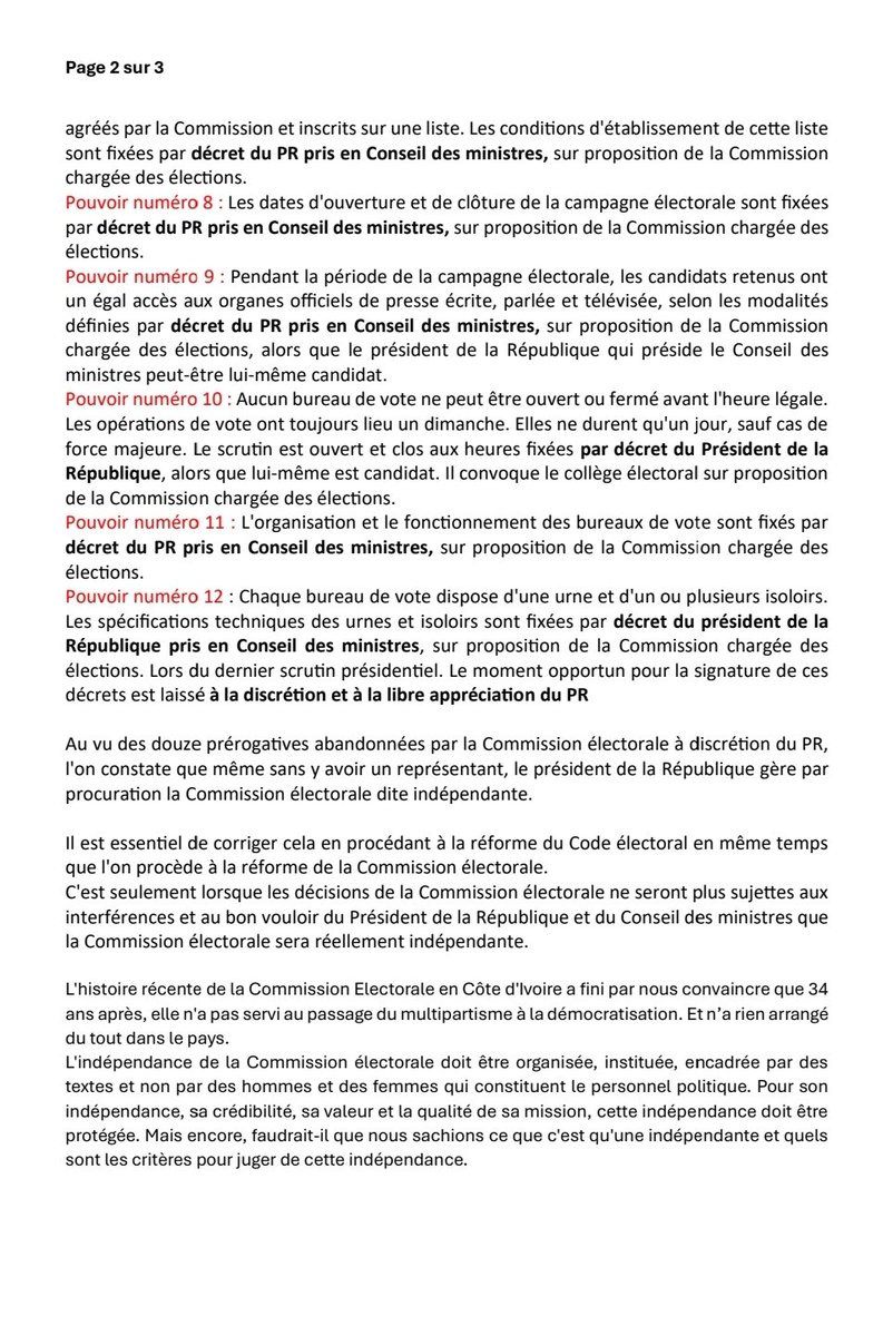 M_Koulibaly's tweet photo. Extraordinaire CEI:
●La Constitution consacre l'indépendance de la Commission en charge des élections en ses articles 57 et 127 mais cette Commission dans son fonctionnement déclare que c'est le gouvernement qui décide pour elle. Elle vient ainsi de nous informer que 《 Le Gouvernement a fixé la période et les modalités de révision de la liste électorale 2024-2025. La période de recensement électoral est donc fixée du 19 octobre au 10 novembre 2024.》Juste trois semaines.
● Nous allons ainsi avoir la 6ième révision de la liste électorale en 14 ans alors que le Code électoral dispose que la révision de cette liste doit être annuelle.
● Ce n'est donc pas la CEI qui décide de façon indépendante du processus électoral mais bien le gouvernement et le parti au pouvoir, avec ce que cela contient comme conflit d'intérêts, tricheries et contestations.
●Pourtant cette CEI mériterait bien une réforme de fond en comble. Pourquoi et comment réussir une telle réforme?