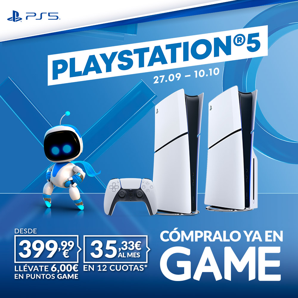 VideojuegosGAME's tweet photo. ¿Tu Playstation 5... por 399,99€? 😱

Aprovecha ahora para hacerte con tu consola en GAME desde 399,99€, ¡solo hasta el 10 de octubre!

https://t.co/AEbOcgdcgO https://t.co/87n1lRI04z