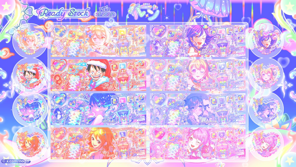 any rt will be cherished ♡!

haloo! rune kembali membawa layout ready stock shoujo, aikatsu, hsr, etc ☆! price on pic

bisa ditake jam 19.45 WIB melalui dm! [with fee booking +2K/1] ♡ normal price jam 20.45 WIB

details boleh cek di reply yaa, thank uu #zonaba #zonauang