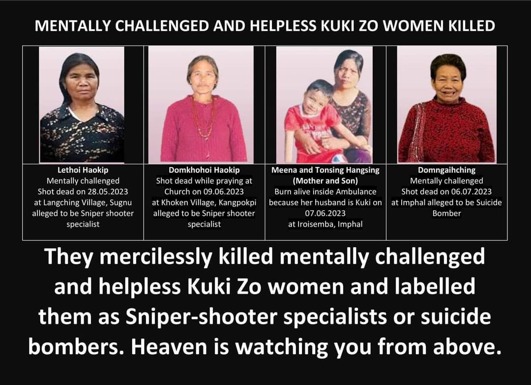 haokipomb's tweet photo. @impalervlad14 Moron, you should rather appreciate the fact that they're still alive and talking. See how you didn't even spare the mentally challenged and treated the same innocent civilians. #Meithus #MeiteiAreBornLiars https://t.co/gOP69mgJRw