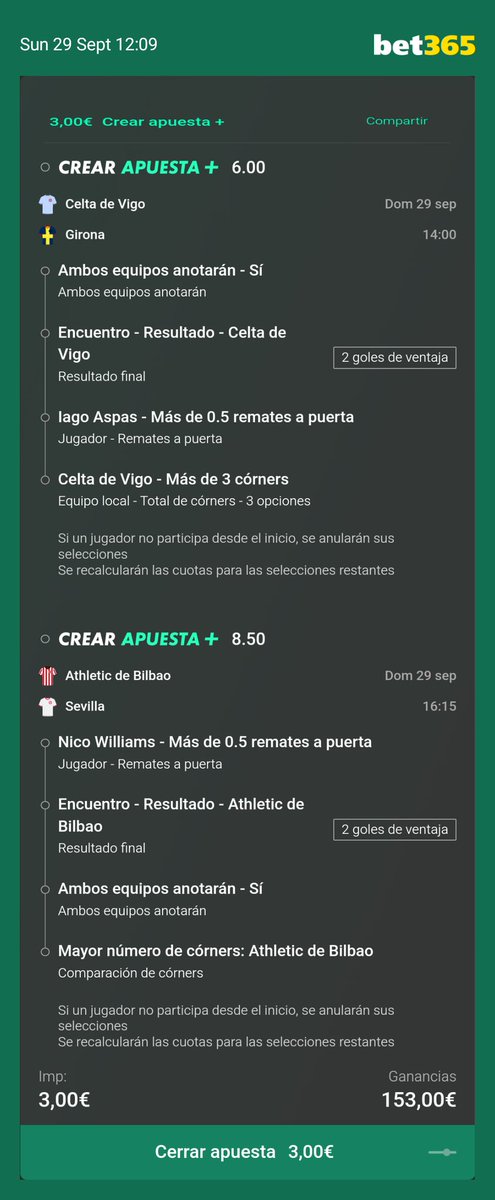 Me gusta mucho está apuesta para la jornada dominical 🤓