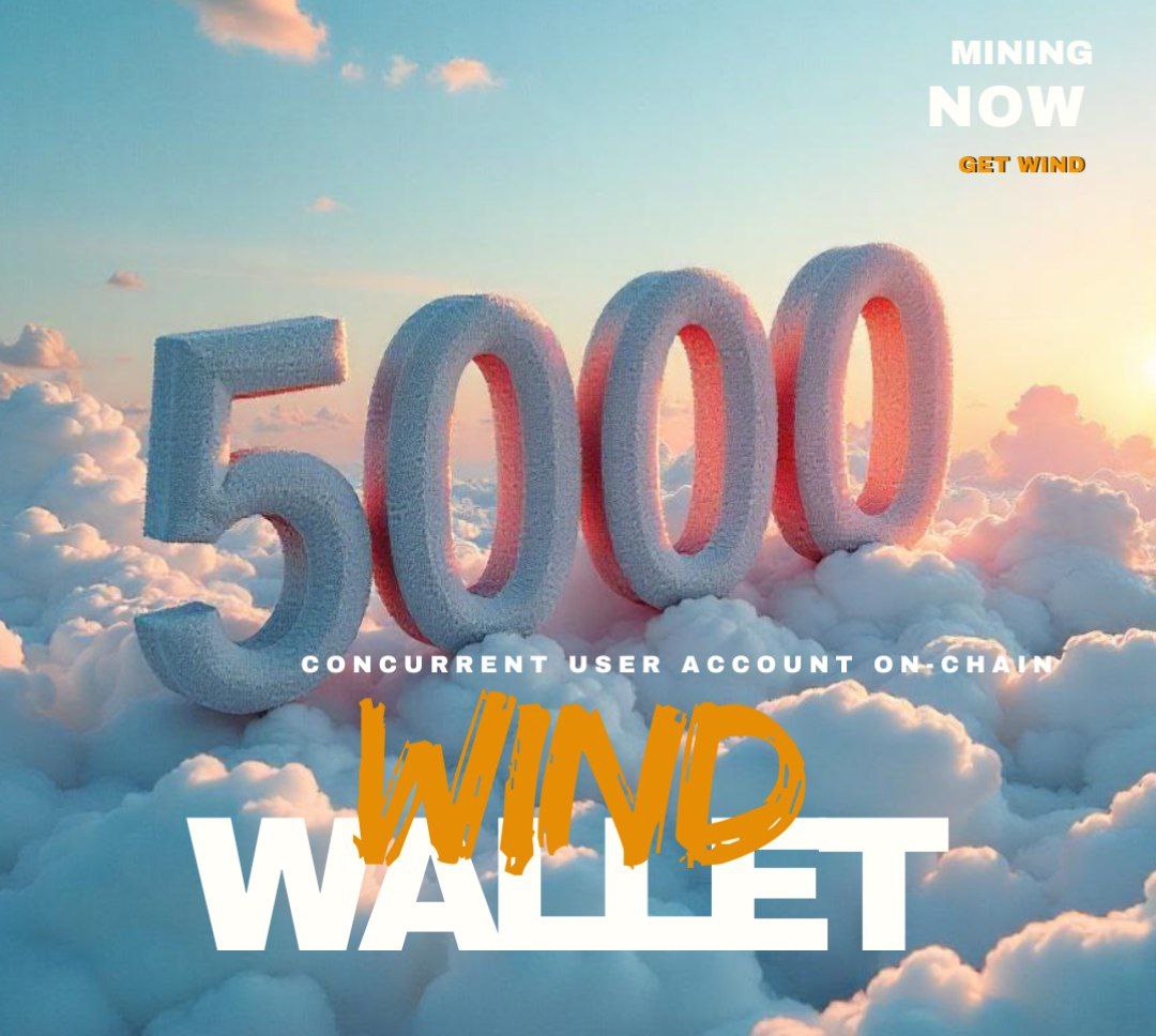 Wind Reach 5000 Concurrent ON-CHAIN mining for WIND users  that use and create .tg on wind wallet . 

Lets mine wind and refer your friends