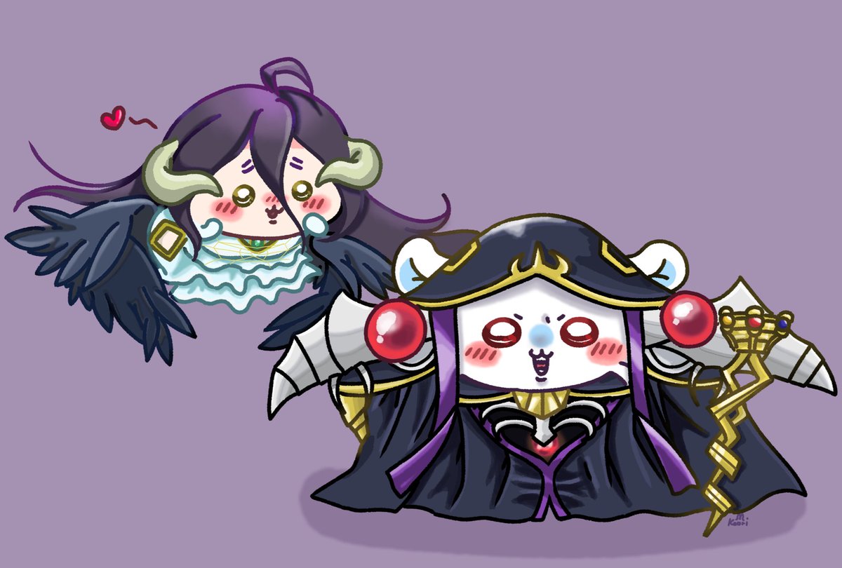 モモンガ様なモモンガ🍑 とアルベドなカニちゃん🪶 #ちいかわファン