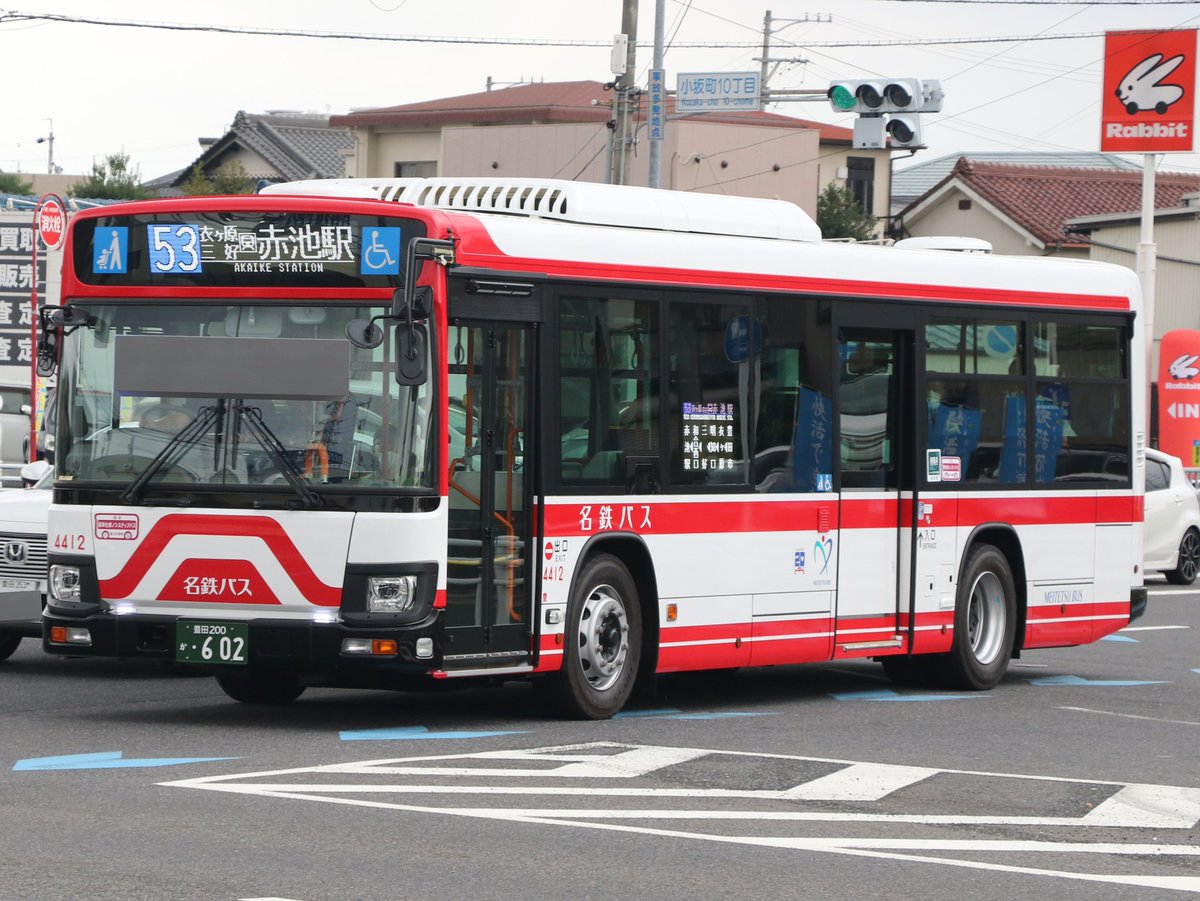 名鉄バス豊田営業所に新車4412が配属。昨日辺りから稼働を始めたよう