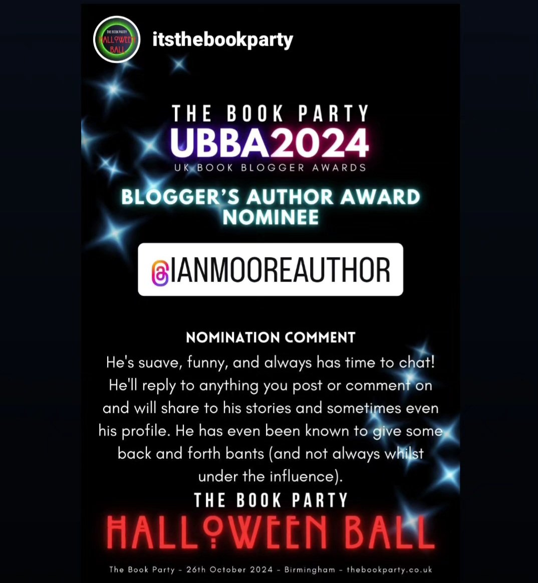 How lovely is this? Nominated for an award indeed, and alongside some top authors.