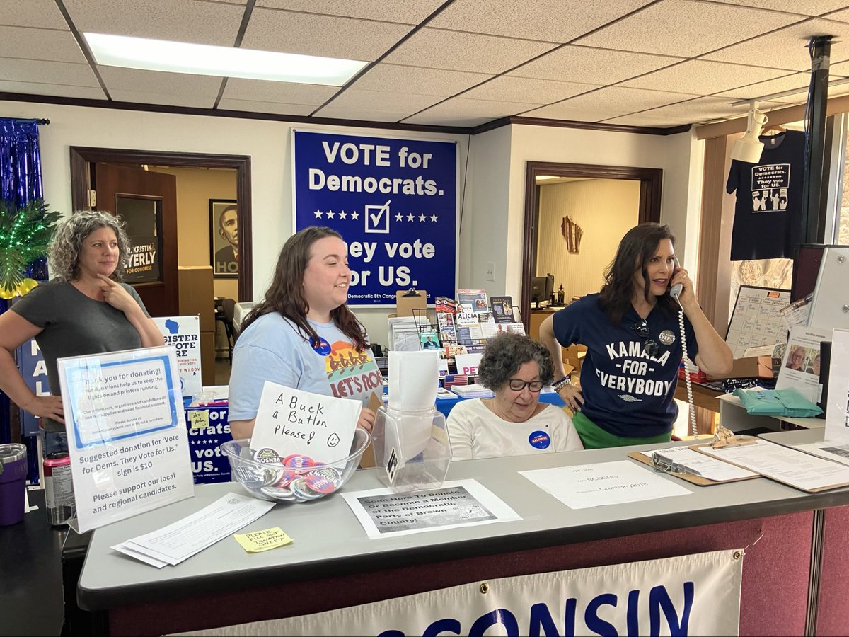 Reporting for duty 🫡 Michigan Gov. <a href="/gretchenwhitmer/">Gretchen Whitmer</a> was in the Brown County Dems office this weekend making calls! 

Now it’s your turn 🫵Sign up now to phonebank and talk to voters who will decide the outcome of this election! 

wisdems.org/volunteer-now