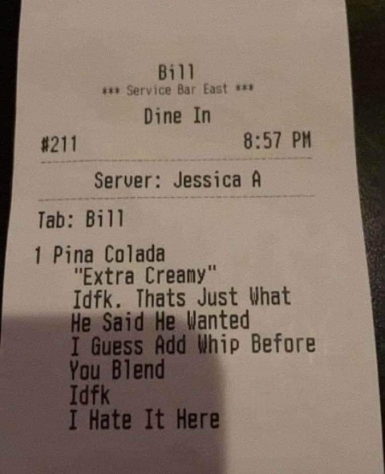 Bartenders get it!