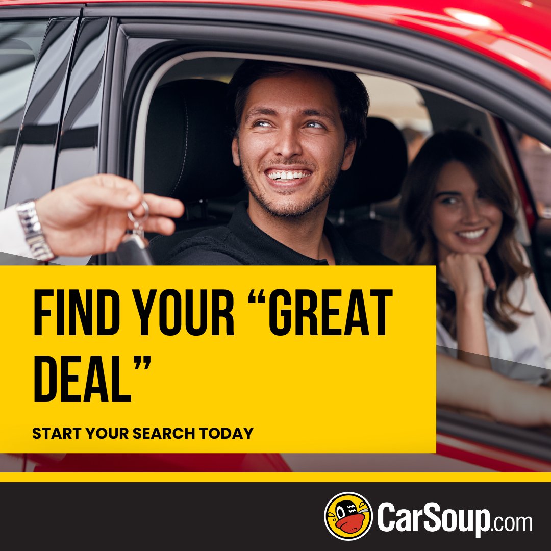 Looking for an amazing deal on your next car? Look no further! CarSoup's "Great Deal" feature highlights the best-priced vehicles just for you! Don’t miss out—find your Great Deal now: bit.ly/3XPrEnv