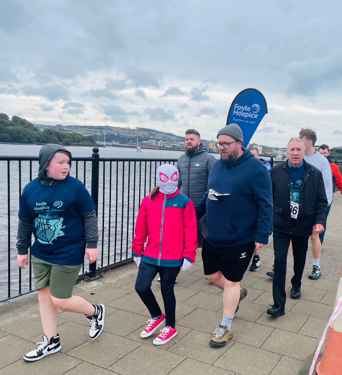 Great morning <a href="/FoyleHospice/">Foyle Hospice</a> men’s walk and Spider Gwen even made an appearance ❤️