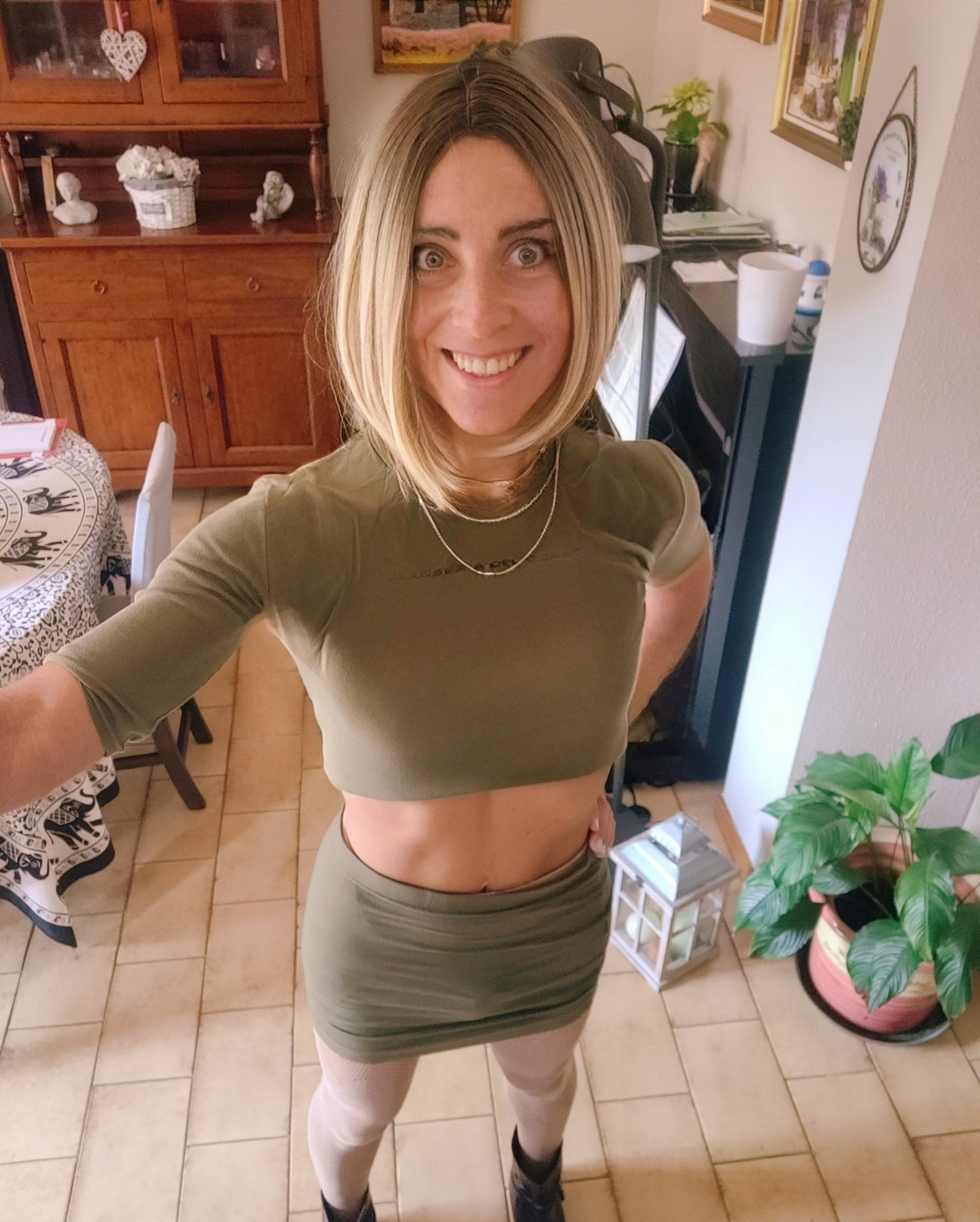 💋 ARMY GIRL 😉 Military Green TOP Army Green MINI Skirt Nude Fishnet Pantyhose Black Biker Boots #bulge #pantybulge #miniskirt #fishnetpantyhose #collant #calze #pantimedias #nylons #pantyhose #pantyhosemodel #tights #transgender #tgirl #sissy #femboy #transgirl #transwoman https://t.co/5sAz2QdhoL