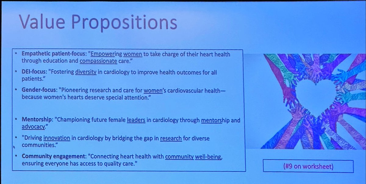 Jennifer Co-Vu, MD, FACC, FAAP, FASE (@drjenniferco_vu) on Twitter photo Some key takeaways from the enlightening talk about Increasing your Branding Savvy by <a href="/JLMcKenna13/">James McKenna</a> at the <a href="/ACCinTouch/">American College of Cardiology</a> #ACCWIC Leadership Workshop
Key Takeaways:
✅ Your brand value depends on how you engage with stakeholders
✅ Keep socializing & networking
✅Live into your Some key takeaways from the enlightening talk about Increasing your Branding Savvy by <a href="/JLMcKenna13/">James McKenna</a> at the <a href="/ACCinTouch/">American College of Cardiology</a> #ACCWIC Leadership Workshop
Key Takeaways:
✅ Your brand value depends on how you engage with stakeholders
✅ Keep socializing & networking
✅Live into your
