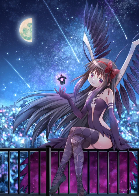 大好きな悪魔ほむらもやってたよ羽も衣装も全部自作 #絵を描くレイヤーさんのイラストとコス写真が見たい 
