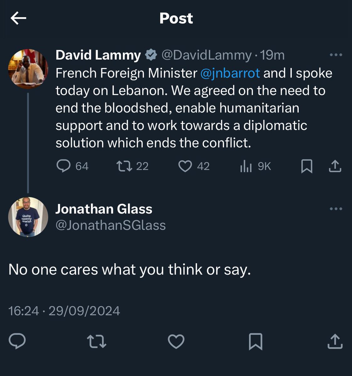 David tries as ever to triangulate, and: