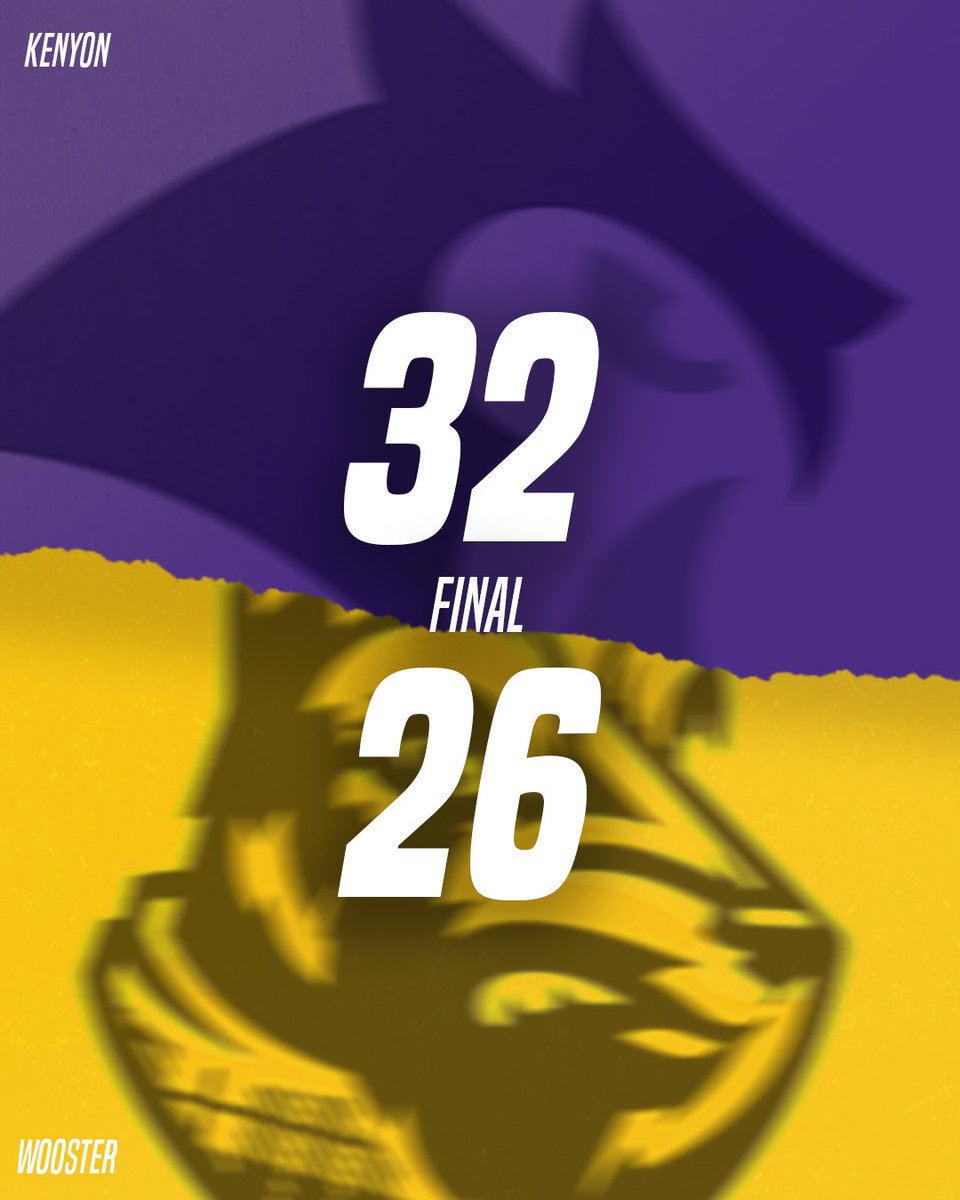 Division 1 Rejects (@d1_rejects) on Twitter photo For the first time since 2️⃣0️⃣1️⃣2️⃣🔥
<a href="/KenyonFootball/">Kenyon Football</a> led 18-0 at the half and held on at home with a great day from the receiving corps 🙌
#D1R | #D3FB For the first time since 2️⃣0️⃣1️⃣2️⃣🔥
<a href="/KenyonFootball/">Kenyon Football</a> led 18-0 at the half and held on at home with a great day from the receiving corps 🙌
#D1R | #D3FB