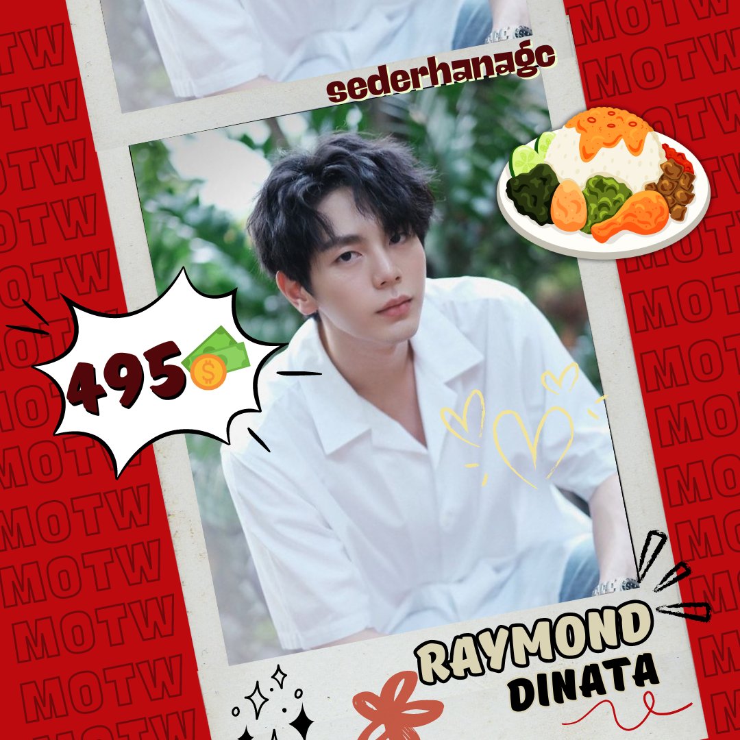 #𝖥𝖱𝖣 saatnya syukuran MOTW 🤲🏻 dalam rangka Raymond jadi MOTW selama 3 minggu berturut-turut, gue bakal giveaway e-wallet dengan nominal rahasia buat 3 orang yh. 

Syaratnya cuma OCRP dan repost! Good luck~