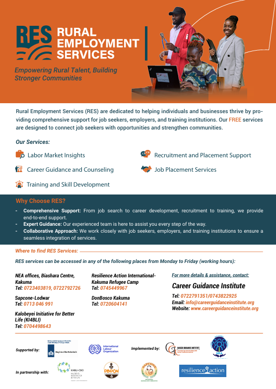 RES_ProjectKE's tweet photo. Rural Employment Services (RES) are dedicated to helping individuals and businesses thrive by providing comprehensive support for job seekers, employers, and training institutions. #RESkenya #JobOpportunitiesForAll #JoinRES #RuralJobsKE https://t.co/43bg6YkTm8