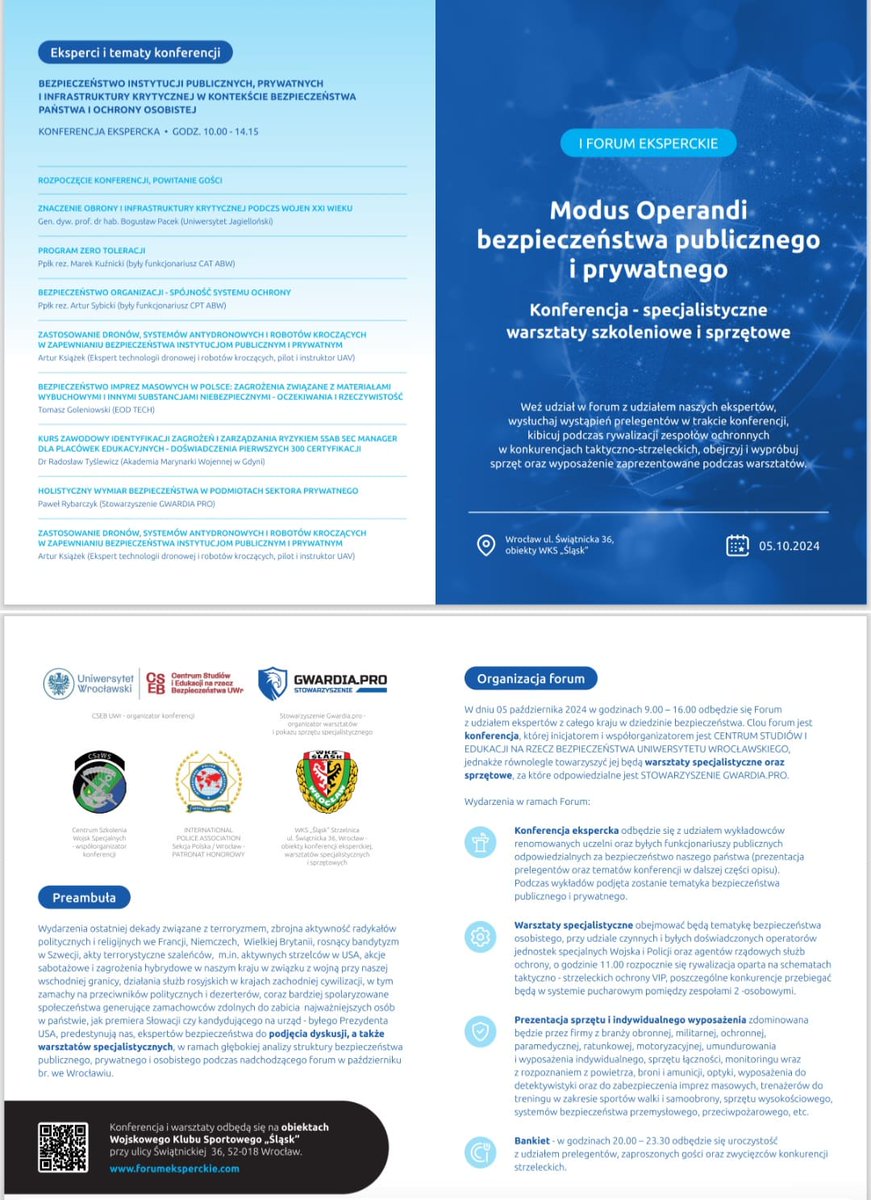Intensywny tydzień. W środę 2.10.2024, Warszawa - 5. edycja #Cyber24Day - Patronat Akademicki #Centrum a 5.10.2024 I Forum Eksperckie - Modus operandi bezpieczeństwa publicznego i prywatnego i w jego ramach Konferencja Ekspercka👇 Szczegóły: forumeksperckie.com