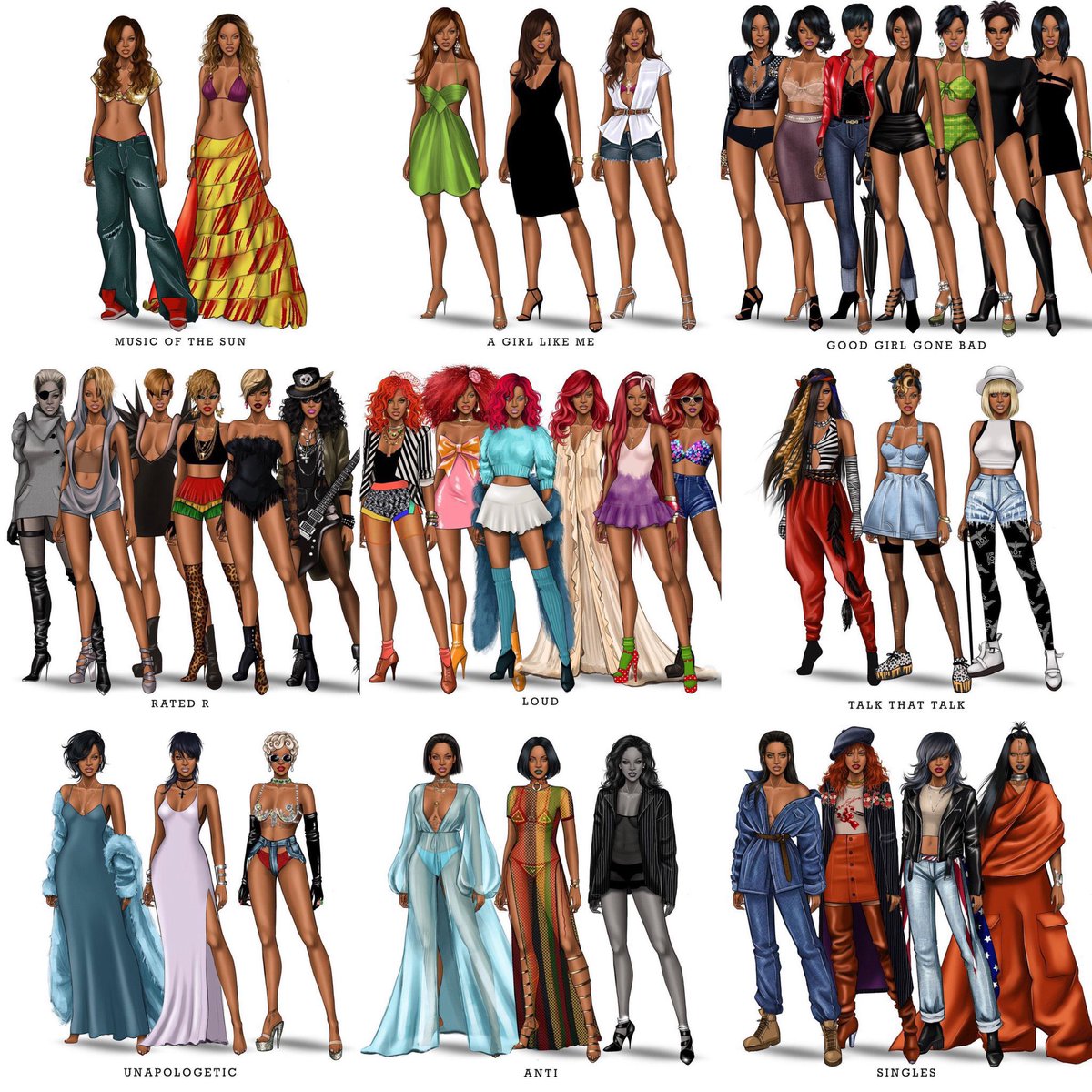souvenirofabel's tweet image. Rihanna was showing the girls how to properly rebrand into different eras