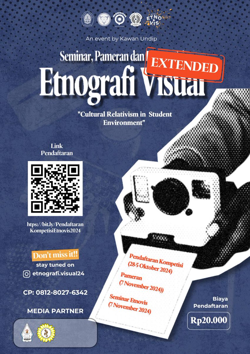 Hachisme_'s tweet photo. Ges jangan lupa ikut yaaaa 🫵 jangan cuma pamerannya aja, lombanya jugak biar input kalian bisa dipamerin, dapet hadiah lagi kalau menang. Ditunggu kehadirannya!!!

#EtnografiVisual2024
#EtnografiVisual
#KawanMedkom https://t.co/cTHmFc4vSz