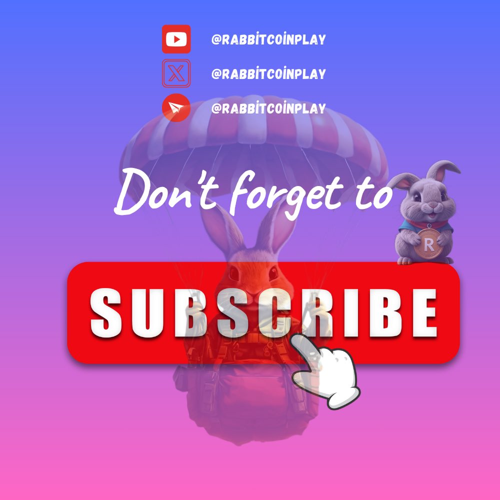 Cute Rabbits,

We're giving away 1 million rabbits worth 200 Stars to our social media followers!

Our "Follow and Win" event has begun! #RabbitsEvent #SubscribeToday 

🪂 t.me/rabbitcoinplay

🪂 t.me/rabbitcoinss

🪂 youtube.com/@rabbitcoinplay

🪂 x.com/rabbitcoinplay